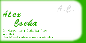 alex cseka business card